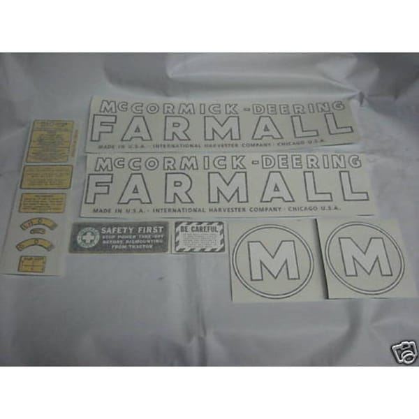 Aftermarket Vinyl Cut Decals Fits International Harester Mccormick Deering Model M Tractors MAE30-1398 - main
